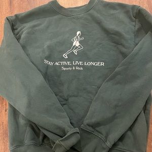 Sporty & rich evergreen size small crew neck hoodie